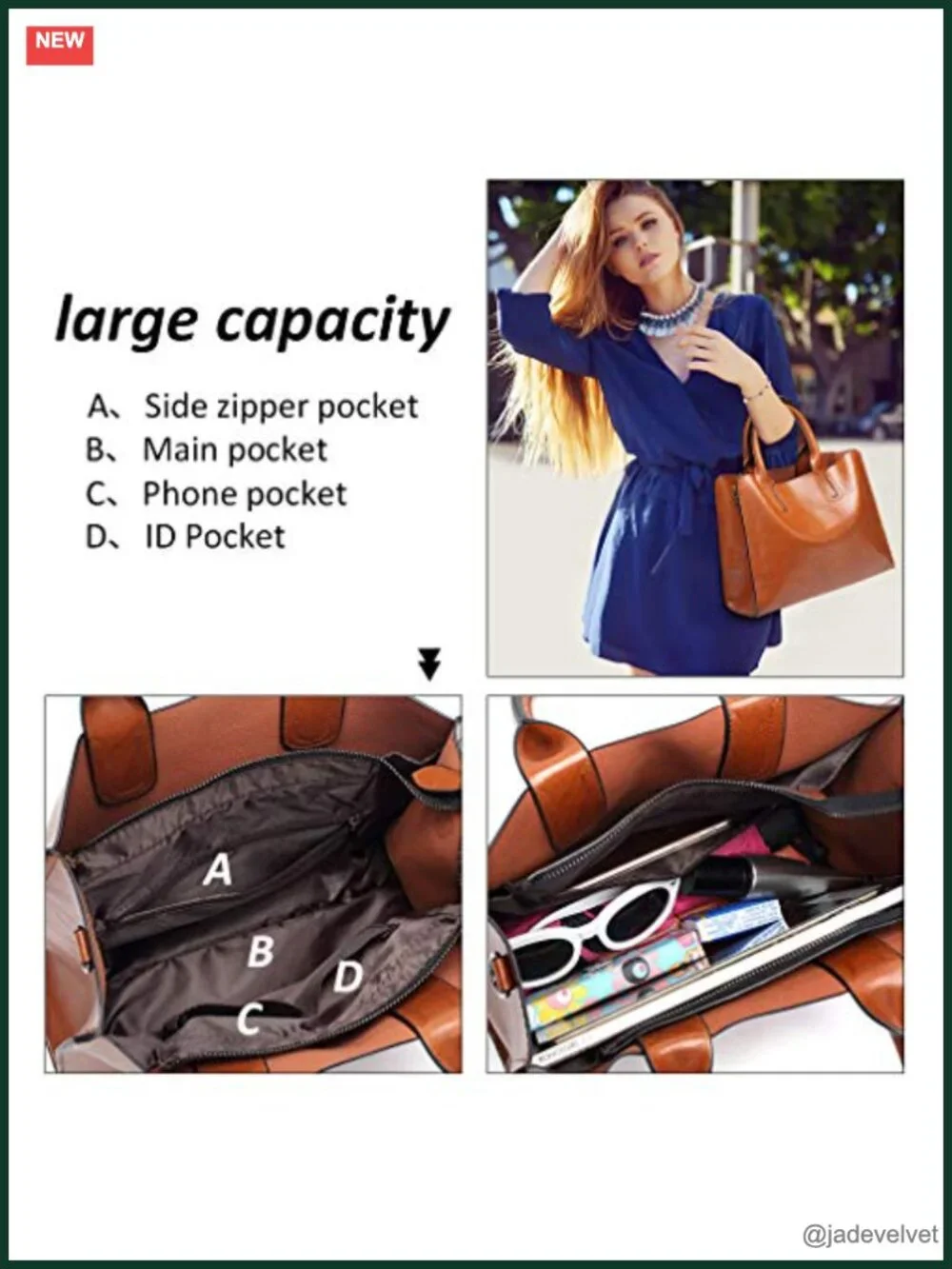 Faux Leather Top Handle Tote Satchel with Adjustable Shoulder Strap